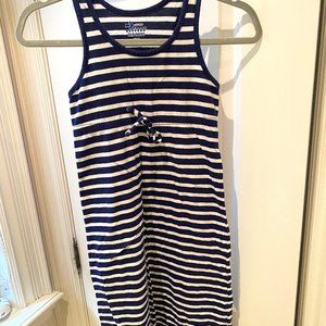 Navy and white stripped tie dress